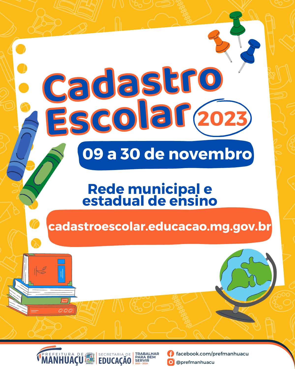 Prefeitura Municipal De Manhuaçu Cadastro Escolar 2023 Das Redes Municipal E Estadual De 5052